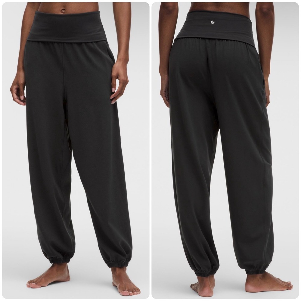 Lululemon Womens Align Foldover Relaxed Harem Jogger Black Nulu Yoga Pants 10